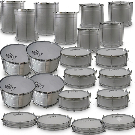 Kit Fanfarra Banda Escolar 22 Instrumentos Luen Batuka Aro Cromo