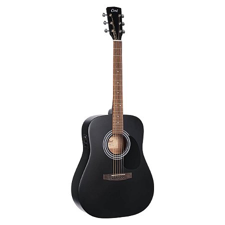 Violão Folk Eletroacústico Cort AD810E Black Satin Aço