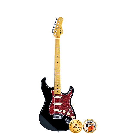 Guitarra Stratocaster Tagima TG-530 Preta Escudo Tortoise