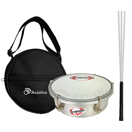 Tamborim Contemporânea Light 206LT Alumínio Capa + Baqueta