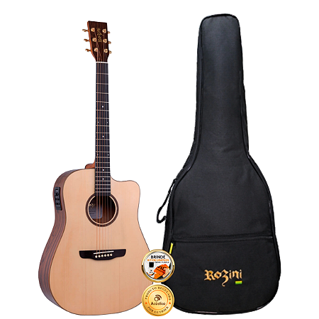 Violão Profissional Elétrico Rozini Premium Rx320 Com Bag