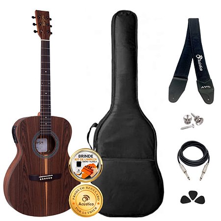 Kit Violão Elétrico Rozini Presença Brasil Rx215 Completo