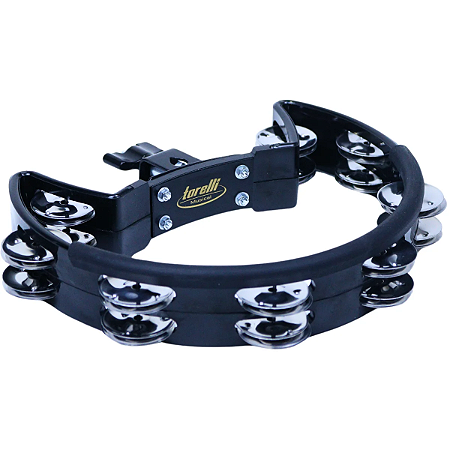 Torelli Pandeirola Meia Lua C/ Clamp Preta TP323PR Batedor
