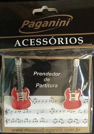 Paganini Prendedor Partitura Clipets Guitarra PPT083 Metal