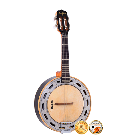Banjo Rozini Elétrico 4 Cordas Profissional Caixa Larga Preto