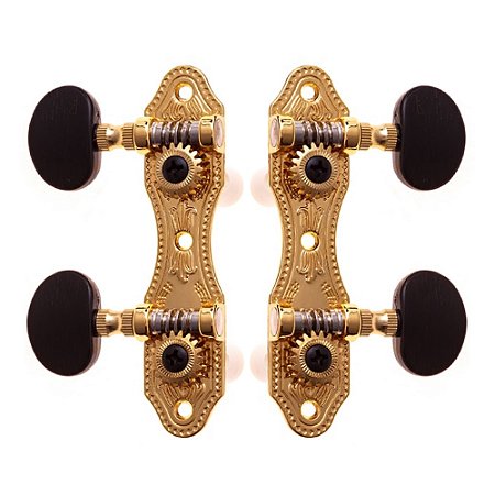 Tarraxa De Cavaquinho Rozini Dourada Pino Grosso Botão Escuro