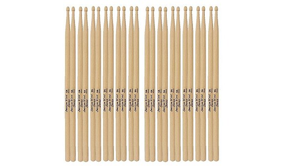 Kit Com 12 Pares De Baquetas Liverpool Hickory 5a