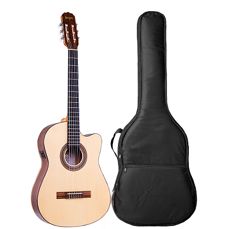 Kit Violão Elétrico Nylon Rozini Profissional Rx515 Capa