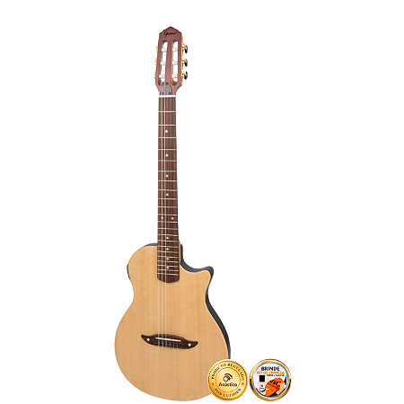 Violão Elétrico Nylon Giannini Brasil Stage Flat Maciço