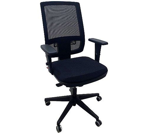 Cadeira de Escritório Usada Brizza Encosto em Tela c/ Backsystem Apoio Lombar Base Piramidal Braços 3D