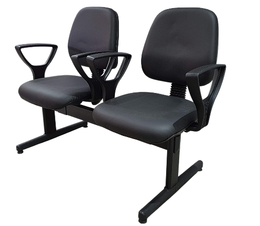 Cadeira Longarina Diretor 2 lugares c/ Apoio de Braços Assento e Encosto c/ Capa - RF