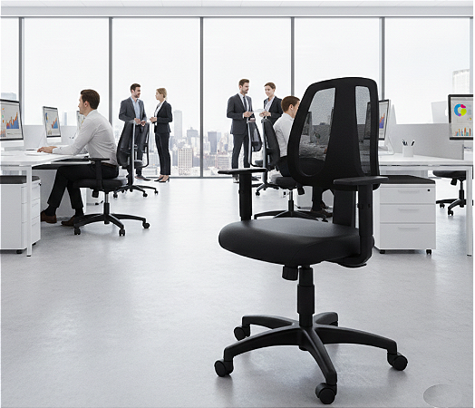 Cadeira de Escritório BSide Mesh Eco Encosto Bx c/ BackSystem Base Carpet *Produto Novo Sob Encomenda*