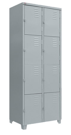 Armário de Aço Vestiário Guarda/Volume 8 Portas Peq. Pitão CM CH-26 GRP-4/8 198x40x62,5cm