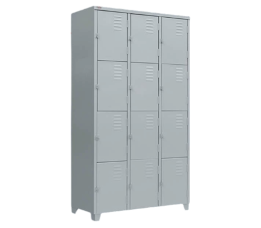 Armário de Aço Vestiário/Guarda Volumes 12 Portas Peq. Pitão CH-26 CM GRP-12 198x40x92,5cm