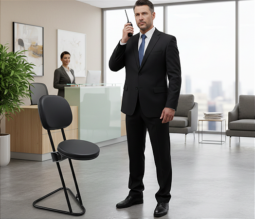 Cadeira Vigilante Semi Sentado Ergonômica c/ Ajuste de Altura do assento *Produto Novo Sob Encomenda*