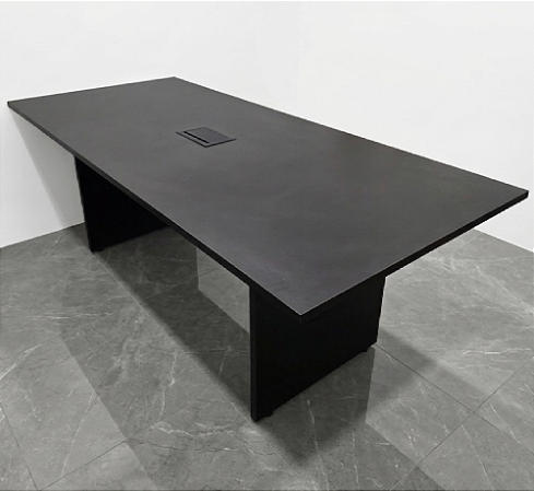 Mesa de Reunião Tampo Preto 25mm 2,00x0,90m MRPB2000P25PP PR/PR c/ PowerBox *NV*