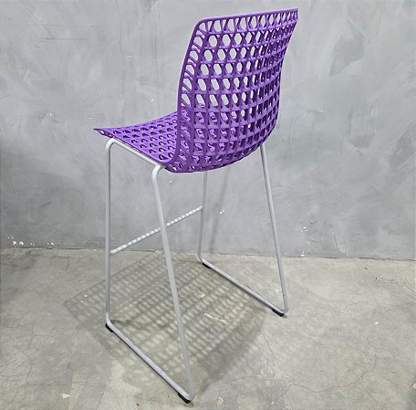 Banqueta Alta Usada Flexform Moiré Purple