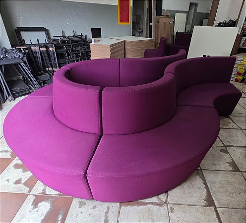 Conjunto Sofá Cavaletti Spin Usado c/ 5 Módulos Curvos 45º Cavaletti 36845 IN/EX