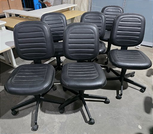 Kit 6 und. Cadeiras Diretor Giroflex Usadas ( p/ Mesa de Reunião Base Giratória Não Regula a Altura)