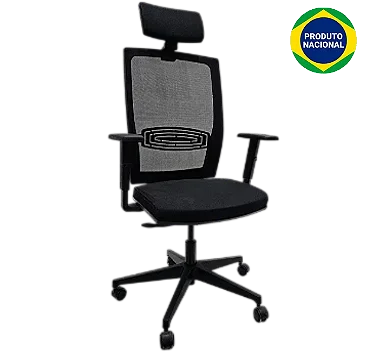 Cadeira de Escritório Snap Presidente Encosto Alto c/ Apoio Lombar Ajustável e BackSystem *NV*