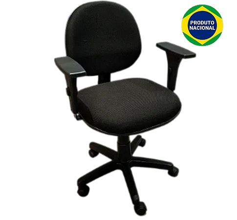 Cadeira Executiva Estofada Encosto Lâmina Base Giratória Braços c/ regulagem de Altura