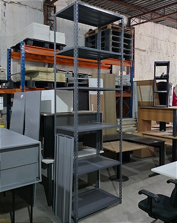 Estante Linha Pesada 3,00 x 0,60 x 0,92m CHAPA 22 Colunas L3 C/ 6 bandejas 920x580mm