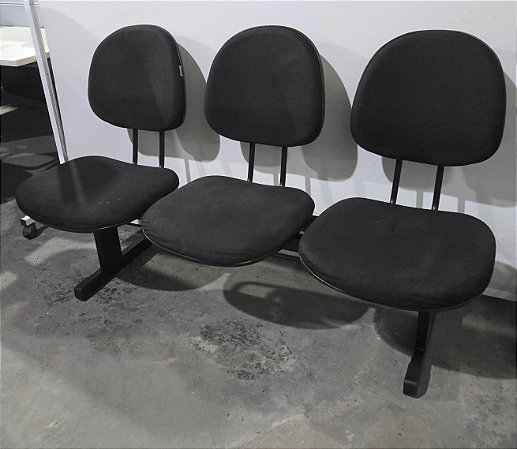 Longarina 3 Lugares Assento e Encosto Executiva