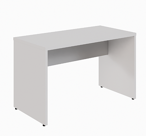 Mesa de Escritório Tampo MDP Cor Cinza Cristal Encabeçado 30mm Base Pé Painel 25mm CC