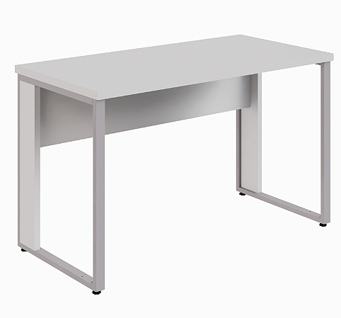 Mesa de Escritório Tampo MDP Cor Cinza Cristal Encabeçado 30mm Base Metálica Quadro CC