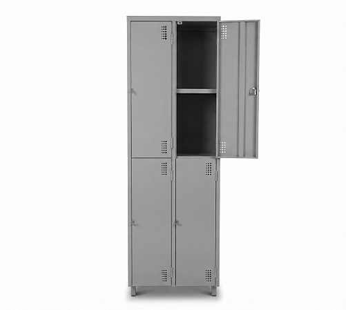 Armário Vestiário/Guarda Volume 4 Portas Grande c/ Prateleiras Pitão GRP-4 Prt CM (198x40x63cm - Alt/Prof/Larg)