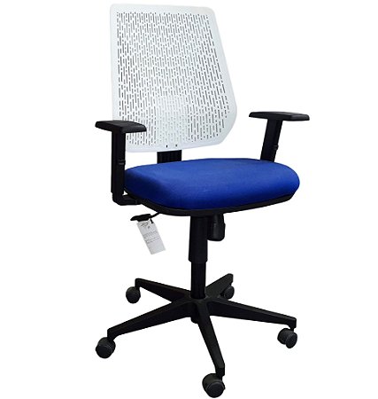Cadeira Escritório Multi Polímero Encosto Branco c/ Relax e Regulagem Altura  **Produto Novo**