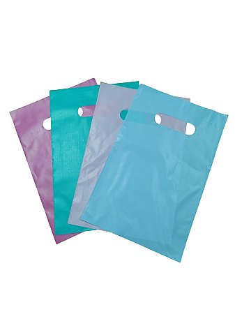 1000 Sacolas Plásticas Personalizadas 16x22cm Alça Vazada HD