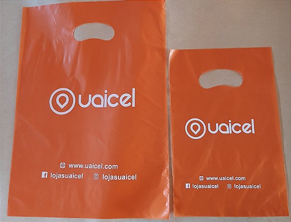 1000 Sacolas Plásticas Personalizadas 20x30cm Alça Vazada HD