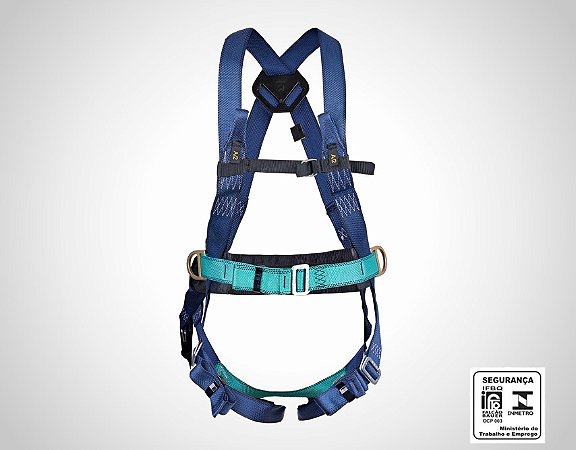 Cinturão paraquedista/abdominal com três pontos de conexão