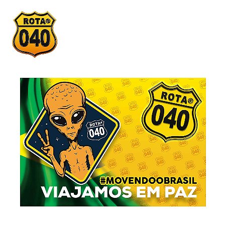 BANDEIRA DE TECIDO ROTA 040 VIAJAMOS EM PAZ