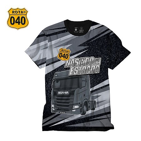 CAMISETA MASCULINA ROTA 040 SCANIA QUADRICULADO
