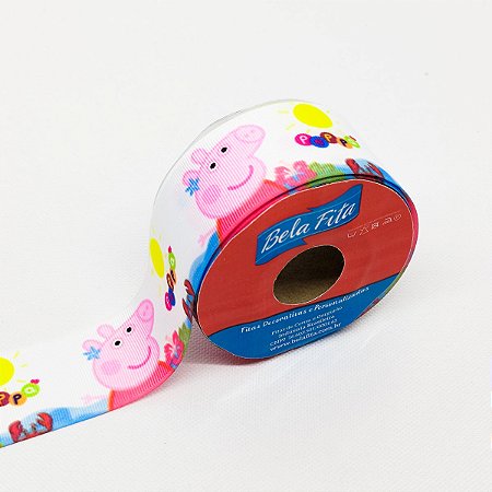 Fita Gorgurão Peppa Pig 38mm / N°9 - Peça com 10 Metros