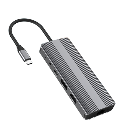 Hub Adaptador Usbc Gamer Display Port 240hz Hdmi 8k Lan 10x1