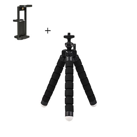 Mini Tripé Articulado Flexível Com Suporte Para Celular ou Tablet
