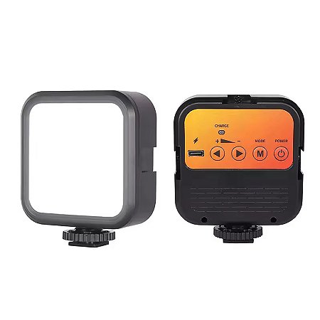 Mini Luz de Led 5w Recarregável Usb Tipo C Iluminador Tricolor Para Fotos e Vídeos