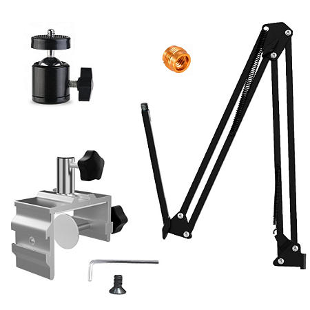 Braço Articulado de Mesa 1/4 e 5/8 Suporte Celular Microfone
