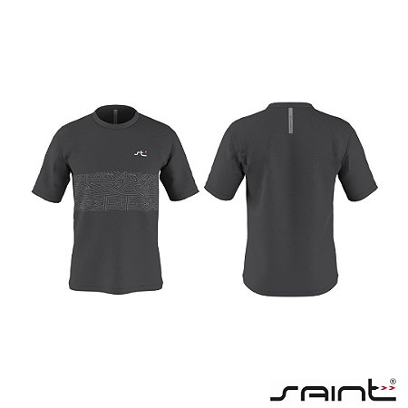 Camisa Saint Manga Curta Cinza