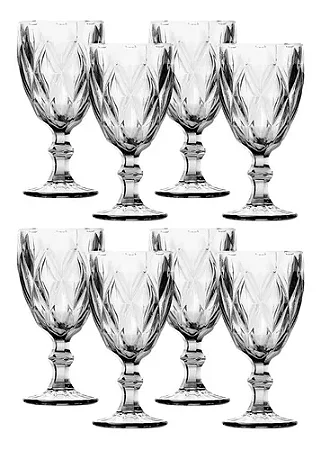 Jogo de 6 taças diamente 320ml transparente