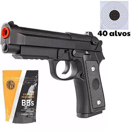 Pistola Airsoft Vg Beretta Pt92 V22 Spring 6mm Rossi Ferro