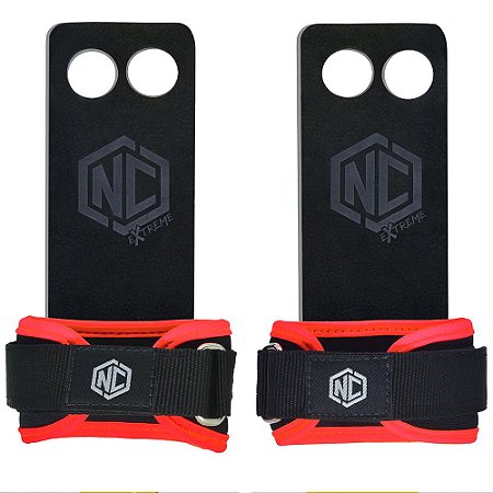 Luva Grip Eagle Claw (par) - Preto c/ Vermelho - NC Extreme