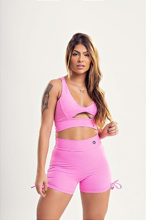 Conjunto Cardaço Top c/ Bojo e Short Poliamida (6000) ref 065 - LS