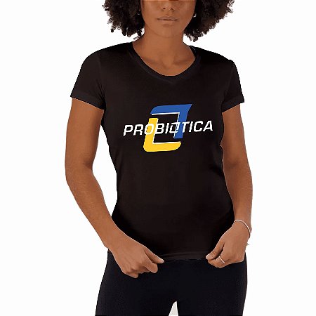 Camiseta Baby Look Classic Preta - Probiotica