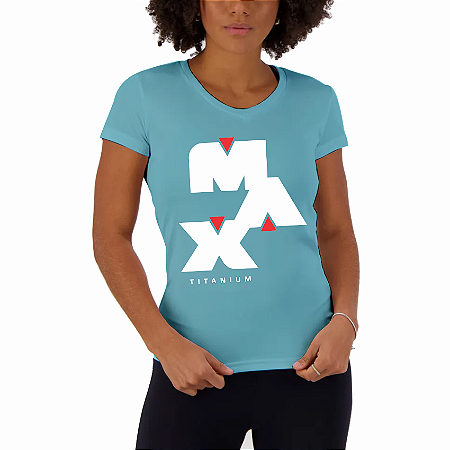 Camiseta Baby Look Force Azul Claro - Max Titanium