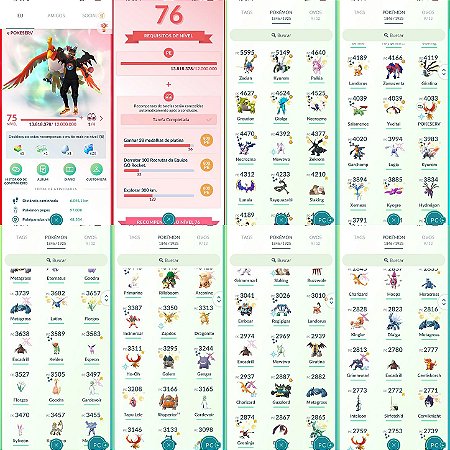 Conta Pokémon GO Nível 75 Valor ho-oh Apex