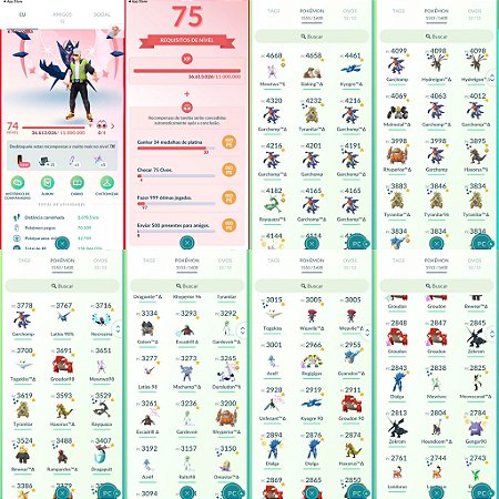Conta Pokémon Go Nível 74 Valor
